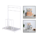 Maxbell Metal Kitchen Drain Rack Spoon Hanging Rack Quick Dry for Countertop Home Style B