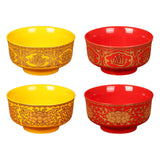 Maxbell Porcelain Tribute Bowl Buddha Supplies Family Temple Tabletop Handmade Red with Word
