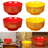 Maxbell Porcelain Tribute Bowl Buddha Supplies Family Temple Tabletop Handmade Red with Word
