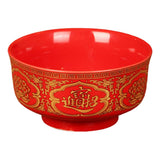 Maxbell Porcelain Tribute Bowl Buddha Supplies Family Temple Tabletop Handmade Red with Word