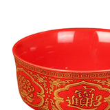 Maxbell Porcelain Tribute Bowl Buddha Supplies Family Temple Tabletop Handmade Red with Word