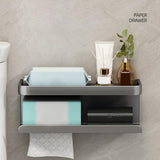 Maxbell Tissue Paper Organizer Stand with Shelf Flushable Storage Dispenser for Dorm