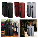Maxbell Portable Bottle Insulated Bag 2 Holes Divider for Housewarming Picnic Party black