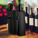 Maxbell Portable Bottle Insulated Bag 2 Holes Divider for Housewarming Picnic Party black