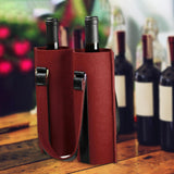 Maxbell Portable Bottle Insulated Bag 2 Holes Divider for Housewarming Picnic Party red
