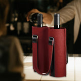 Maxbell Portable Bottle Insulated Bag 2 Holes Divider for Housewarming Picnic Party red
