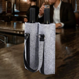 Maxbell Portable Bottle Insulated Bag 2 Holes Divider for Housewarming Picnic Party grey