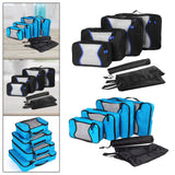 Maxbell 7 in 1 Packing Cubes Lightweight Suitcase Bag for Keeping Organized Shoes Black