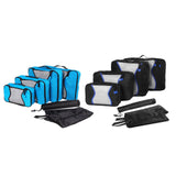 Maxbell 7 in 1 Packing Cubes Lightweight Suitcase Bag for Keeping Organized Shoes Black