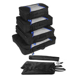 Maxbell 7 in 1 Packing Cubes Lightweight Suitcase Bag for Keeping Organized Shoes Black