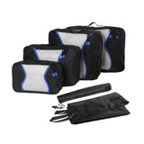 Maxbell 7 in 1 Packing Cubes Lightweight Suitcase Bag for Keeping Organized Shoes Black