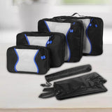 Maxbell 7 in 1 Packing Cubes Lightweight Suitcase Bag for Keeping Organized Shoes Black