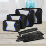 Maxbell 7 in 1 Packing Cubes Lightweight Suitcase Bag for Keeping Organized Shoes Black