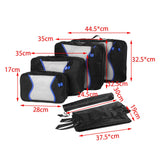 Maxbell 7 in 1 Packing Cubes Lightweight Suitcase Bag for Keeping Organized Shoes Black