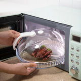 Maxbell Microwave Splatter Cover with Handle Dia 28.5cm Reusable Splash Proof Cover