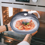 Maxbell Microwave Splatter Cover with Handle Dia 28.5cm Reusable Splash Proof Cover