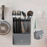 Maxbell Multifunctional Utensil Holder Storage Stand for Kitchen Restaurant Gray