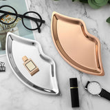 Maxbell Lip Shape Vanity Tray Decorative Organizer for Wedding Countertop Home Rose Aureate