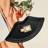 Maxbell Lip Shape Vanity Tray Decorative Organizer for Wedding Countertop Home Black