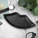 Maxbell Lip Shape Vanity Tray Decorative Organizer for Wedding Countertop Home Black