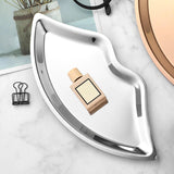 Maxbell Lip Shape Vanity Tray Decorative Organizer for Wedding Countertop Home Argent