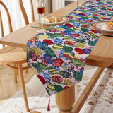 Maxbell Cute Easter Table Runner Easter Eggs for Indoor Outdoor Holiday Dining Style A