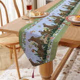 Maxbell Cute Easter Table Runner Easter Eggs for Indoor Outdoor Holiday Dining Style E