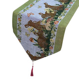 Maxbell Cute Easter Table Runner Easter Eggs for Indoor Outdoor Holiday Dining Style E
