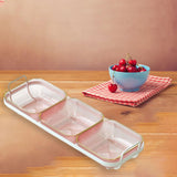 Maxbell Snack Serving Tray Multifunctional Condiment Container for Cakes Table Red 3 Grids