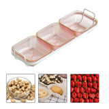 Maxbell Snack Serving Tray Multifunctional Condiment Container for Cakes Table Red 3 Grids