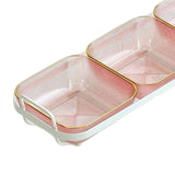 Maxbell Snack Serving Tray Multifunctional Condiment Container for Cakes Table Red 3 Grids