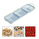 Maxbell Snack Serving Tray Multifunctional Condiment Container for Cakes Table Purple 3 Grids