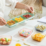 Maxbell Snack Serving Tray Multifunctional Condiment Container for Cakes Table Yellow 3 Grids