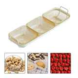 Maxbell Snack Serving Tray Multifunctional Condiment Container for Cakes Table Yellow 3 Grids