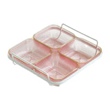 Maxbell Snack Serving Tray Multifunctional Condiment Container for Cakes Table Red 4 Grids