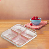 Maxbell Snack Serving Tray Multifunctional Condiment Container for Cakes Table Red 4 Grids