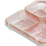 Maxbell Snack Serving Tray Multifunctional Condiment Container for Cakes Table Red 4 Grids