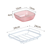 Maxbell Snack Serving Tray Multifunctional Condiment Container for Cakes Table Red 4 Grids