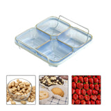 Maxbell Snack Serving Tray Multifunctional Condiment Container for Cakes Table Purple 4 Grids