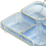 Maxbell Snack Serving Tray Multifunctional Condiment Container for Cakes Table Purple 4 Grids