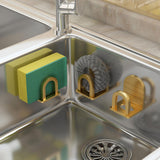 Maxbell Sponge Holder Shelf Kitchen Accessories Hanging Sink Caddy for Bathroom Aureate