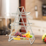 Maxbell Fruit Basket Display Stand Rack Cake Stand Bread Basket for Candy Desserts White