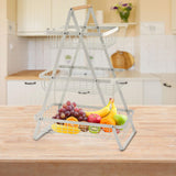 Maxbell Fruit Basket Display Stand Rack Cake Stand Bread Basket for Candy Desserts White
