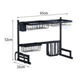 Maxbell Multifunctional Over Sink Bowl Organiser Kitchen Drainer Storage Holder 65cm