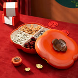 Maxbell Dried Fruit Plate Platter Good Luck Food Storage Box for Living Room Home