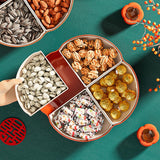 Maxbell Dried Fruit Plate Platter Good Luck Food Storage Box for Living Room Home
