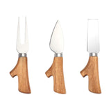 Maxbell 3 Pieces Cheese Knife Kit Wooden Handle for Bakery Kitchen Utensils Home Use