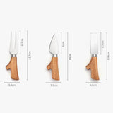 Maxbell 3 Pieces Cheese Knife Kit Wooden Handle for Bakery Kitchen Utensils Home Use