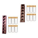 Maxbell Coffee Beans Storage Containers with Stand Party Decorations for Coffee Shop 6 Holes Walnut