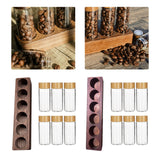 Maxbell Coffee Beans Storage Containers with Stand Party Decorations for Coffee Shop 6 Holes Walnut